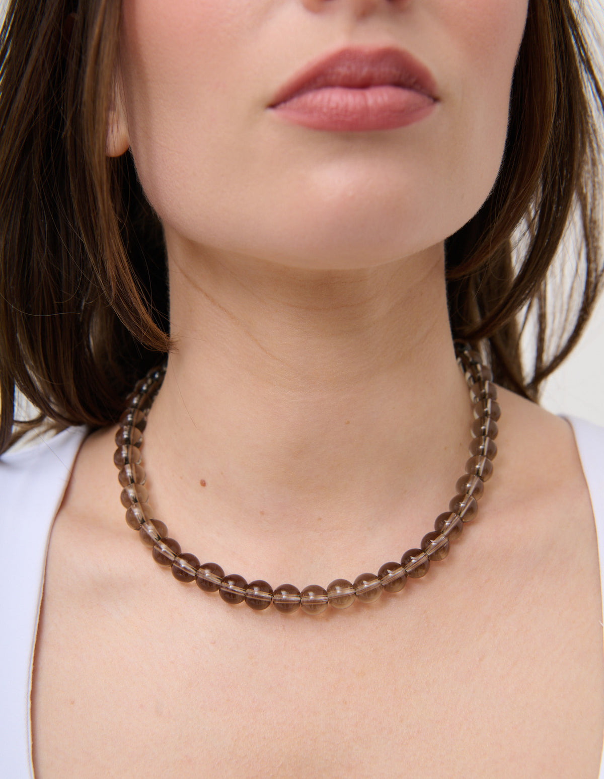 Talia Beaded Necklace - Brown