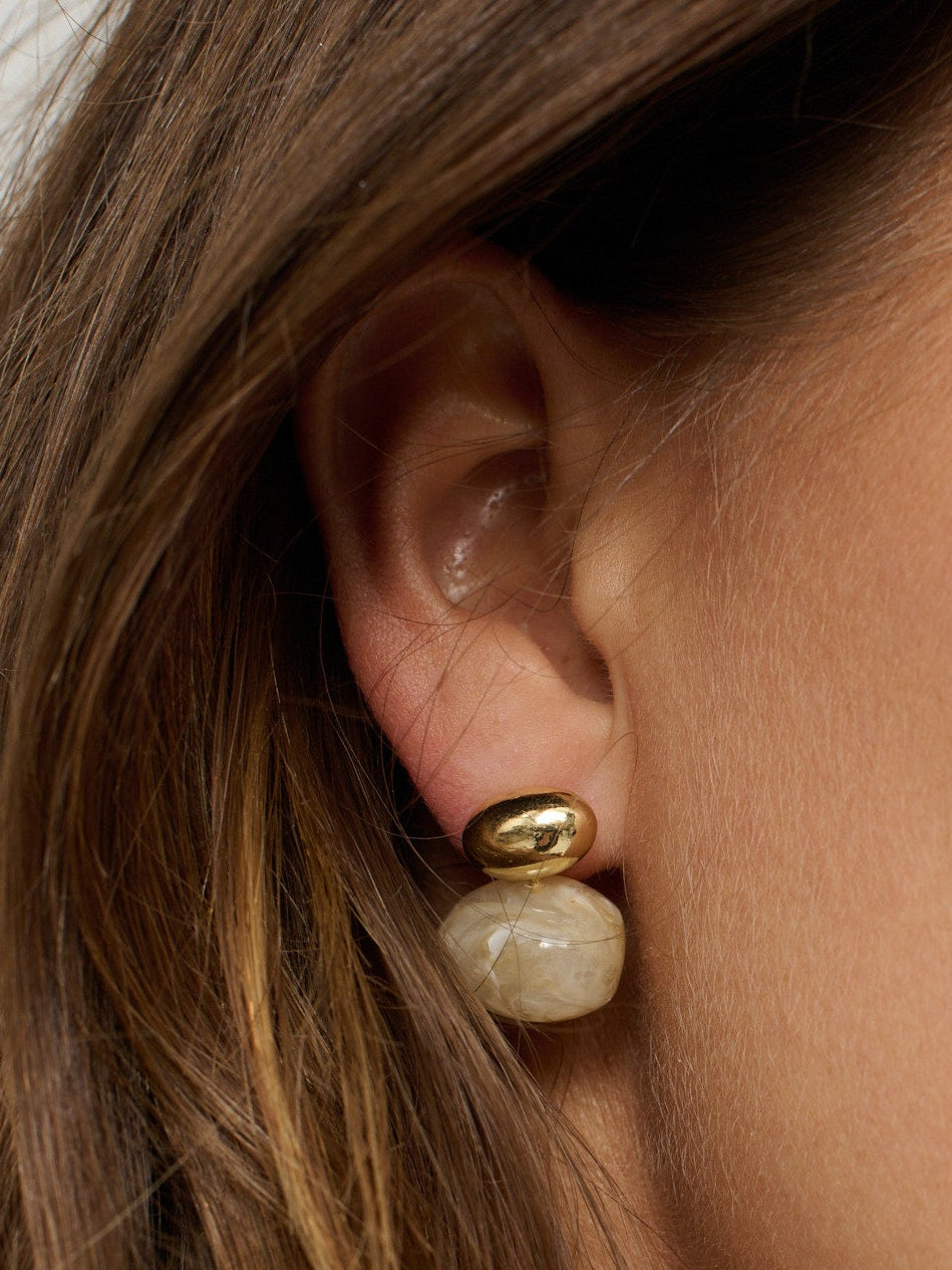 Bauble Cream Resin Earring