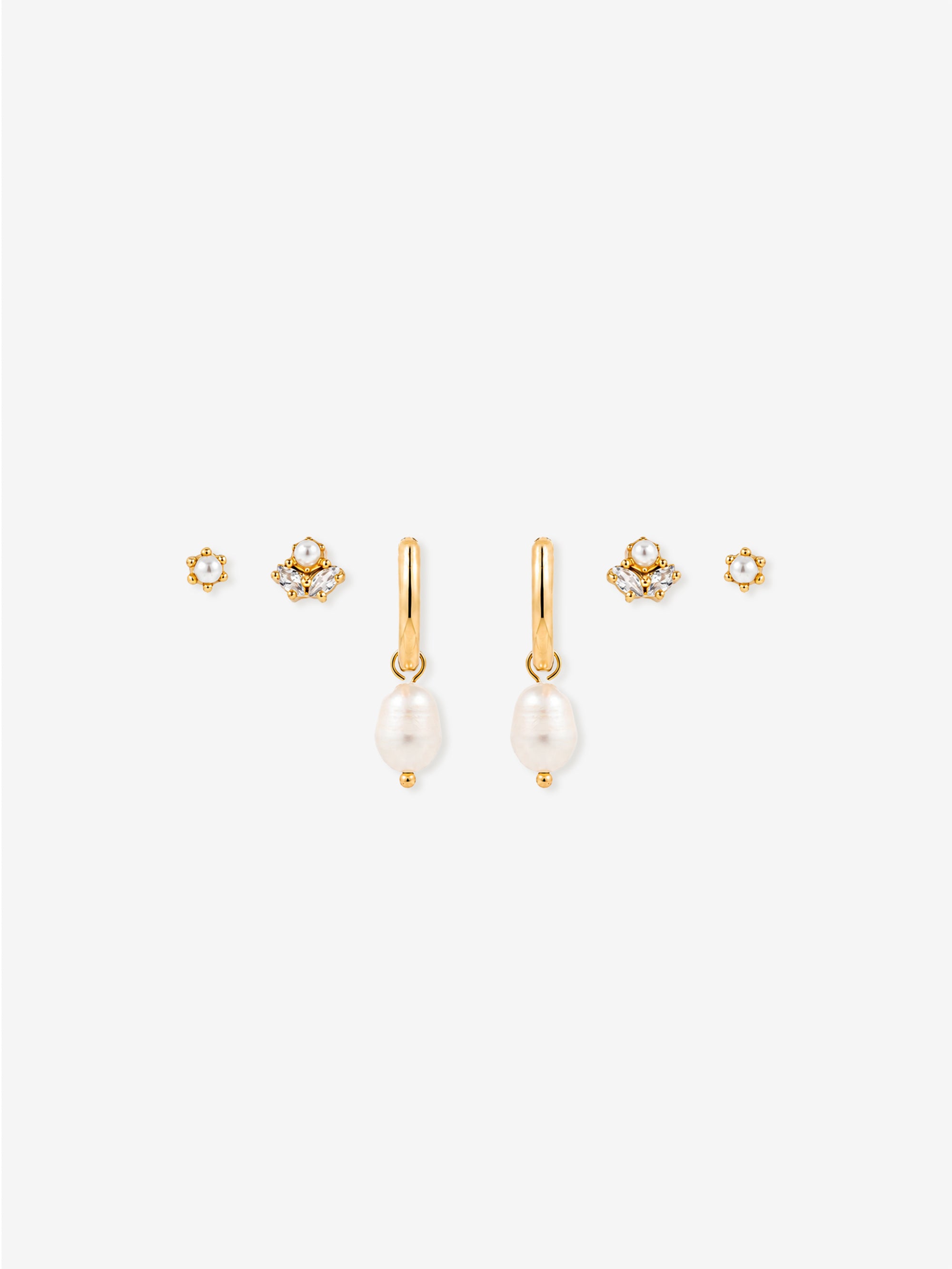 Venus Gold Plated Stacker Earring Set - 18k Gold Plated