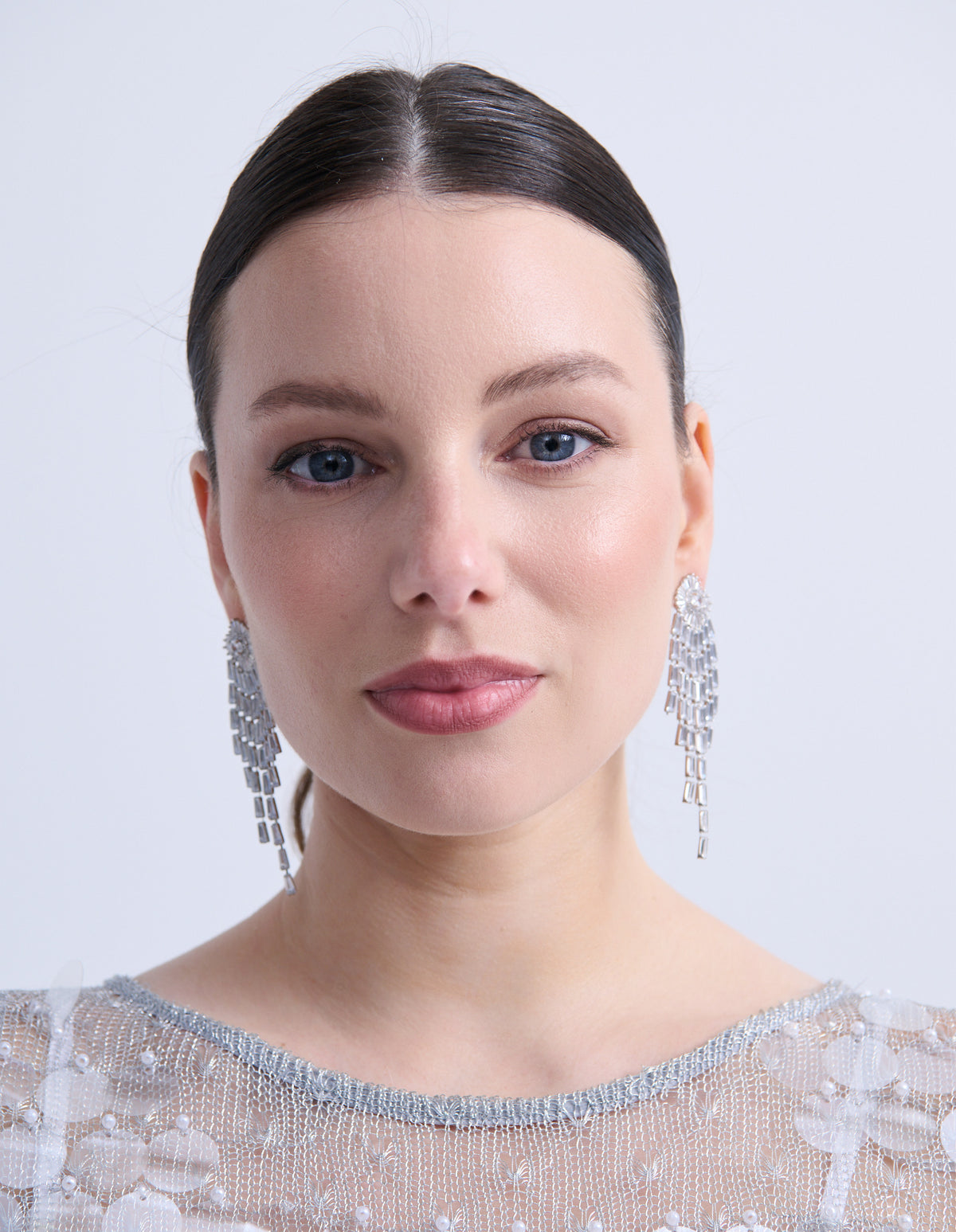 Noir Rhinestone Chandelier Earrings