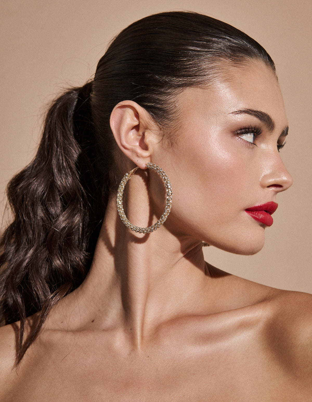 Eternity Twisted Hoop Earrings - Gold