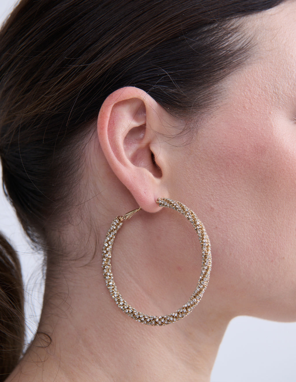 Eternity Twisted Hoop Earrings - Silver