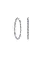 Eternity Twisted Hoop Earrings - Silver