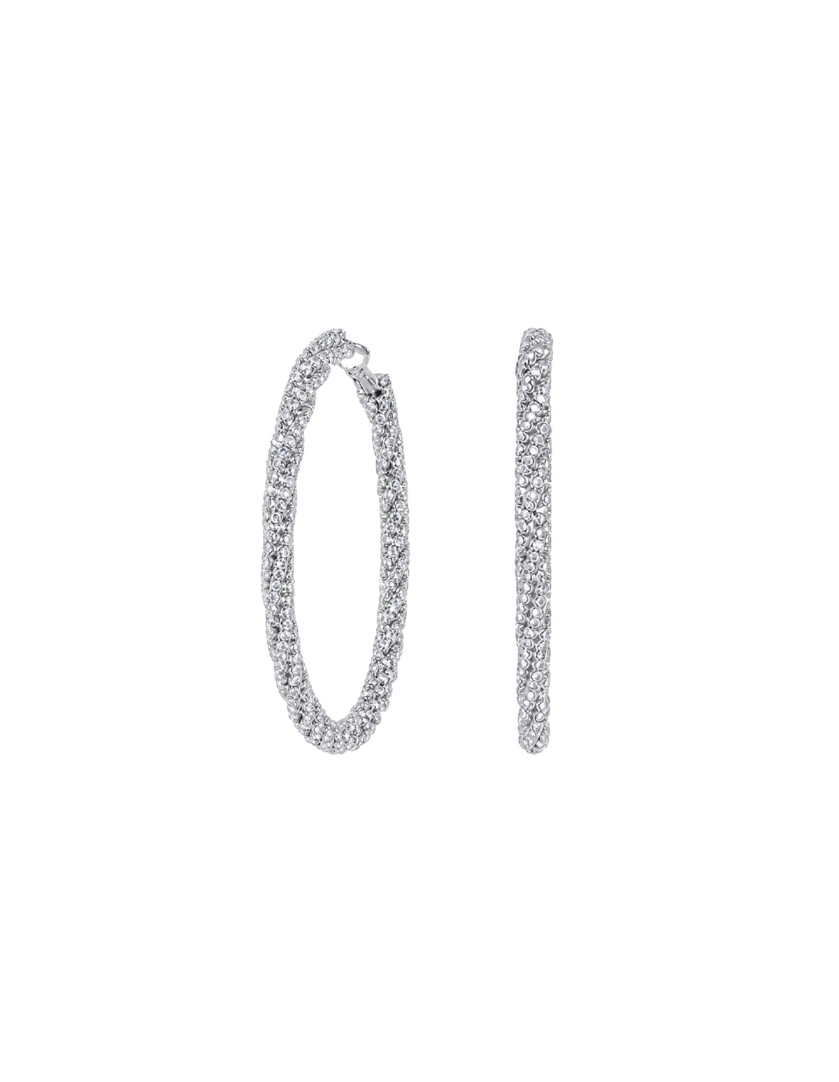 Eternity Twisted Hoop Earrings - Silver