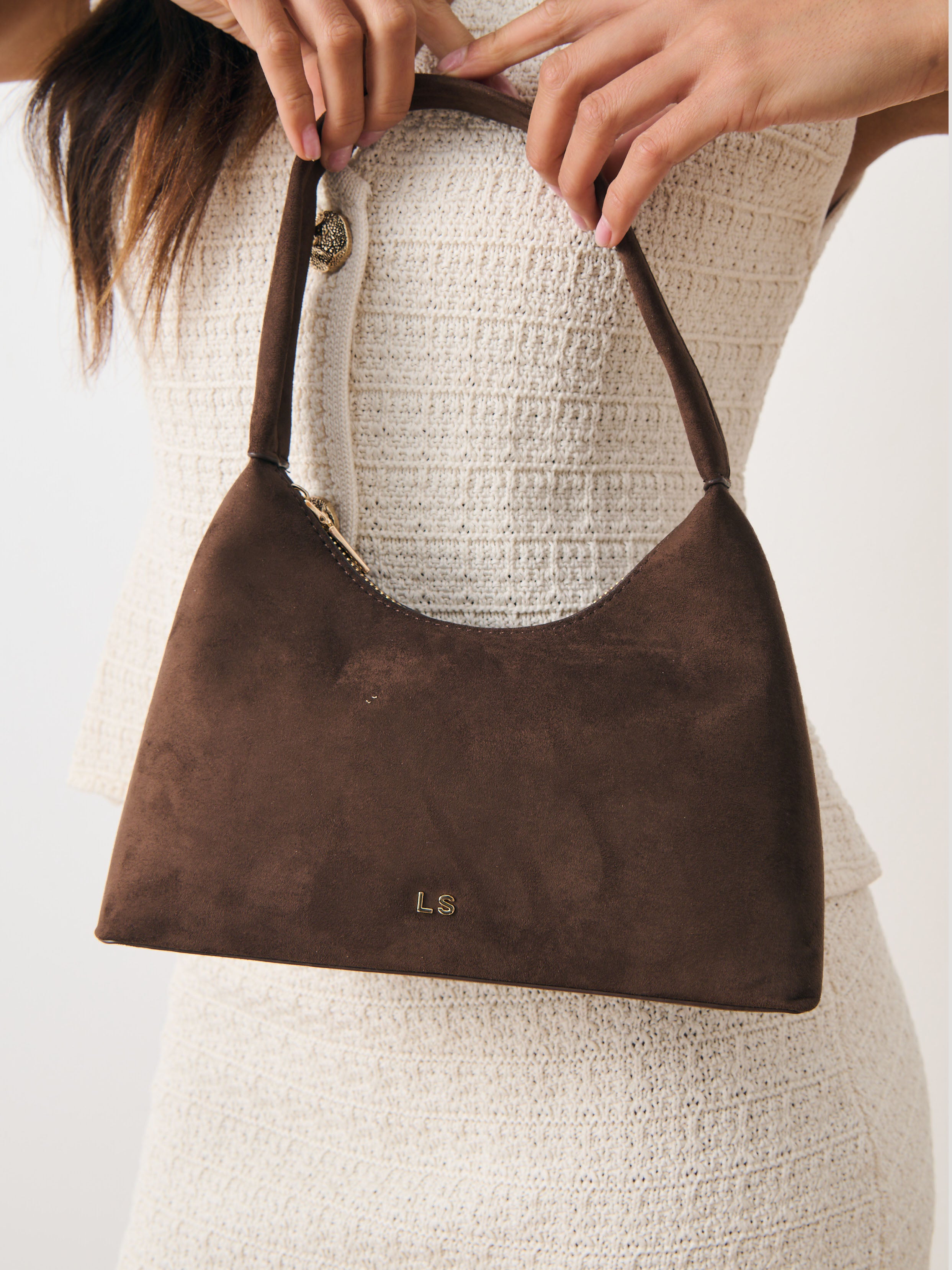 Katie Handbag - Suede Brown