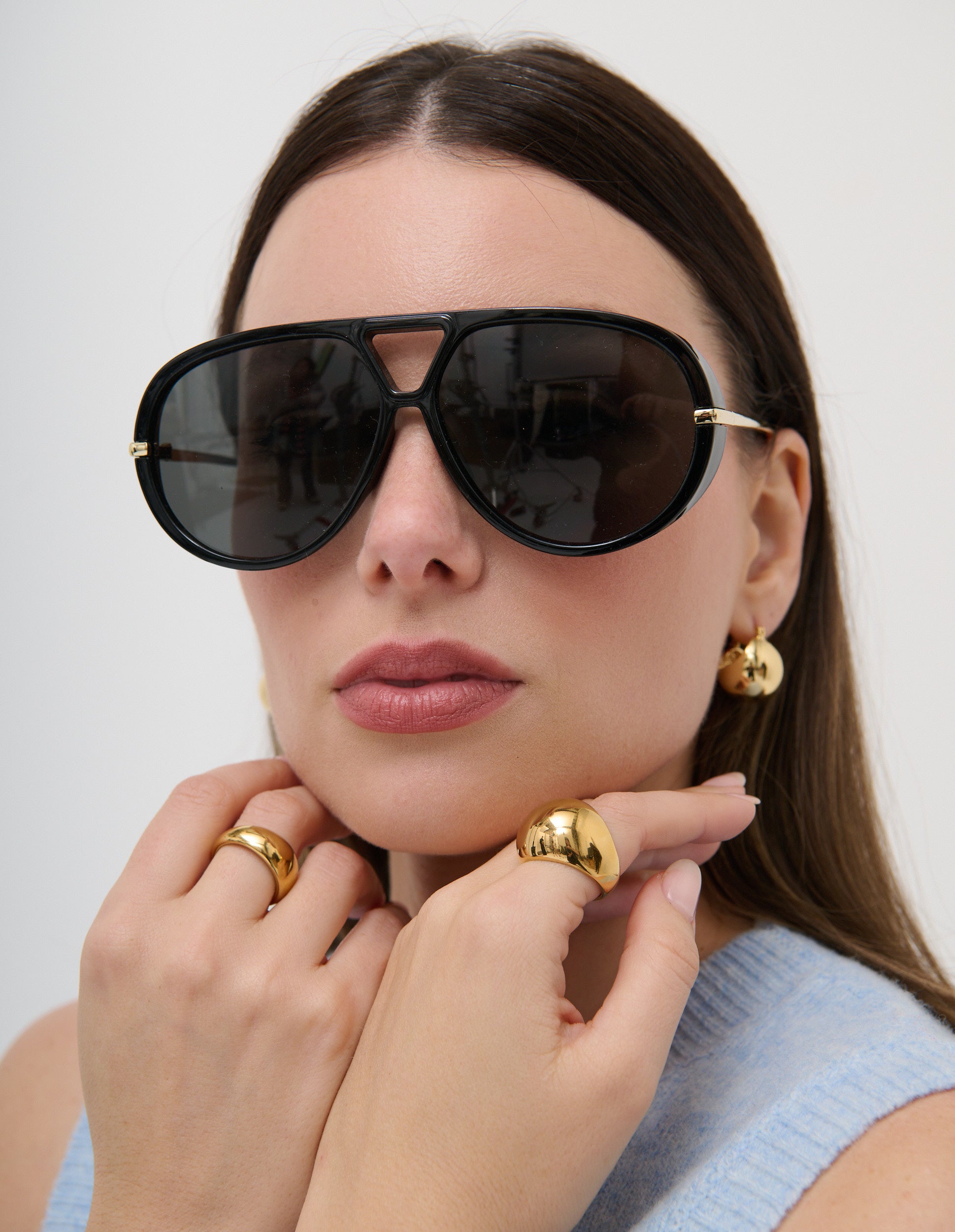Jacqueline Aviator Sunglasses - Black
