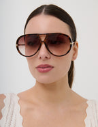 Jacqueline Aviator Sunglasses - Brown