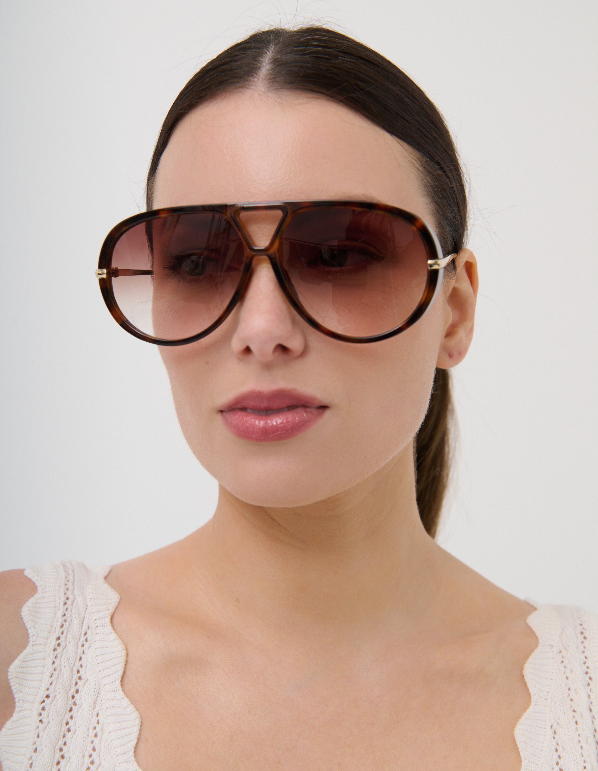 Jacqueline Aviator Sunglasses - Brown