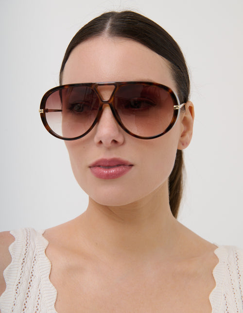 Jacqueline Aviator Sunglasses - Brown