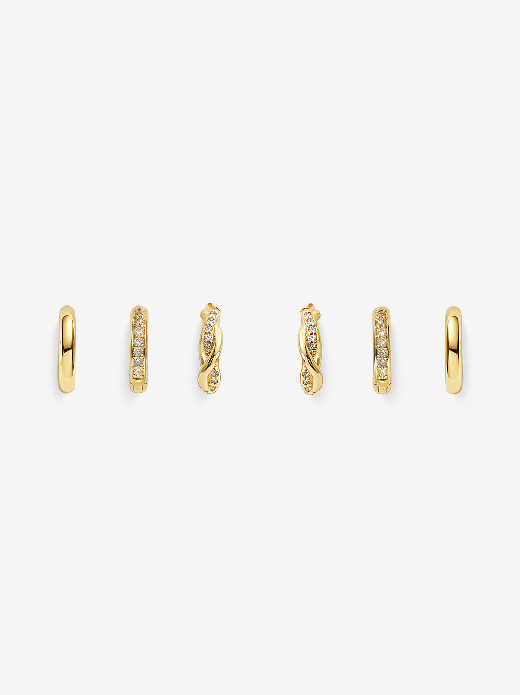 Uptown Gold Stacker Earring Set