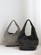 Paris Rhinestone Handbag In Black