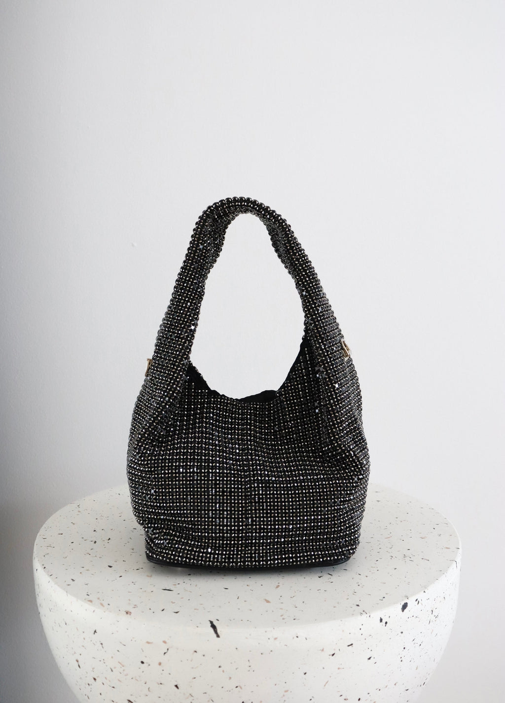 Paris Rhinestone Handbag In Black