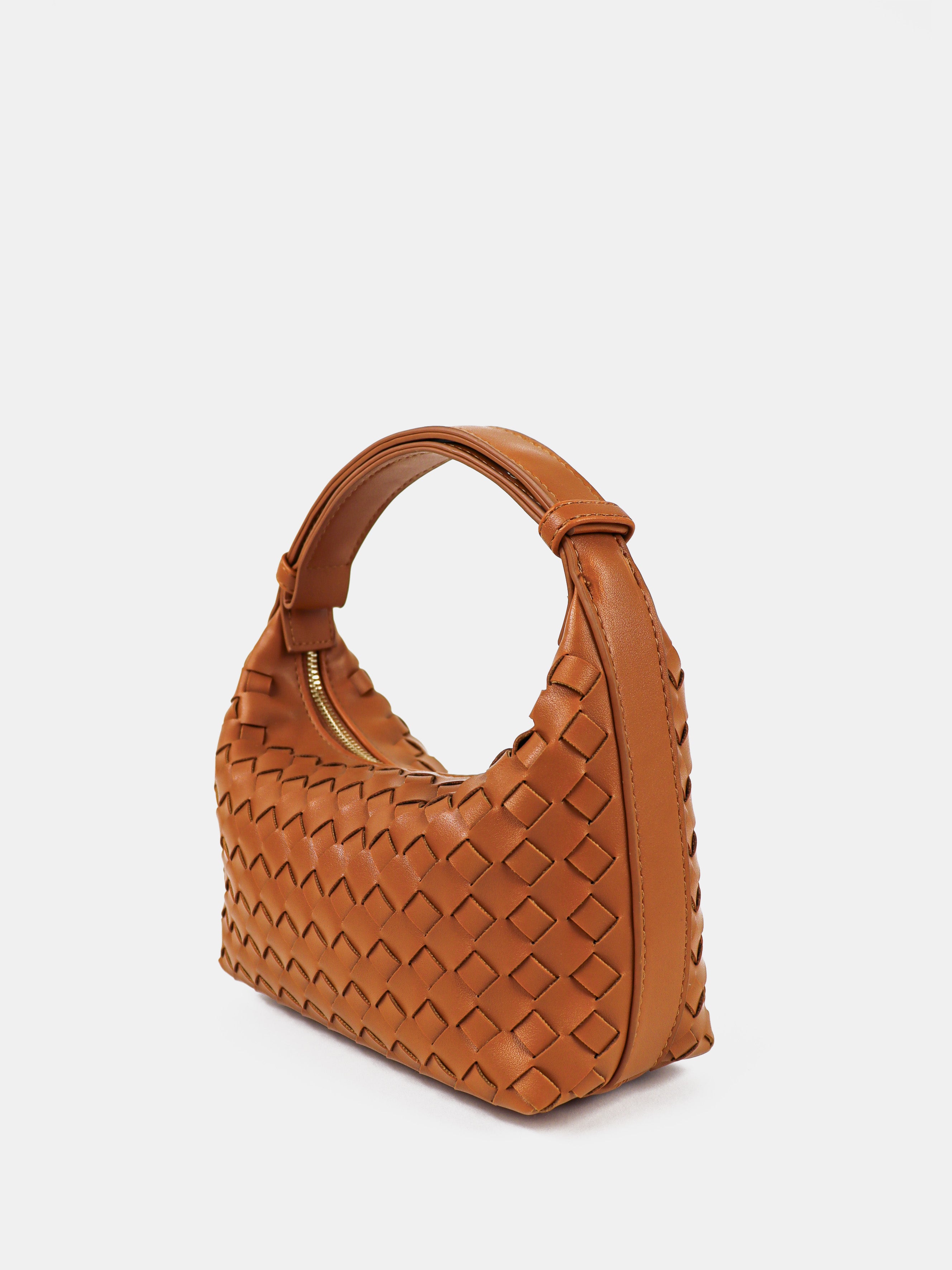 Cleo Woven Handbag - Tan