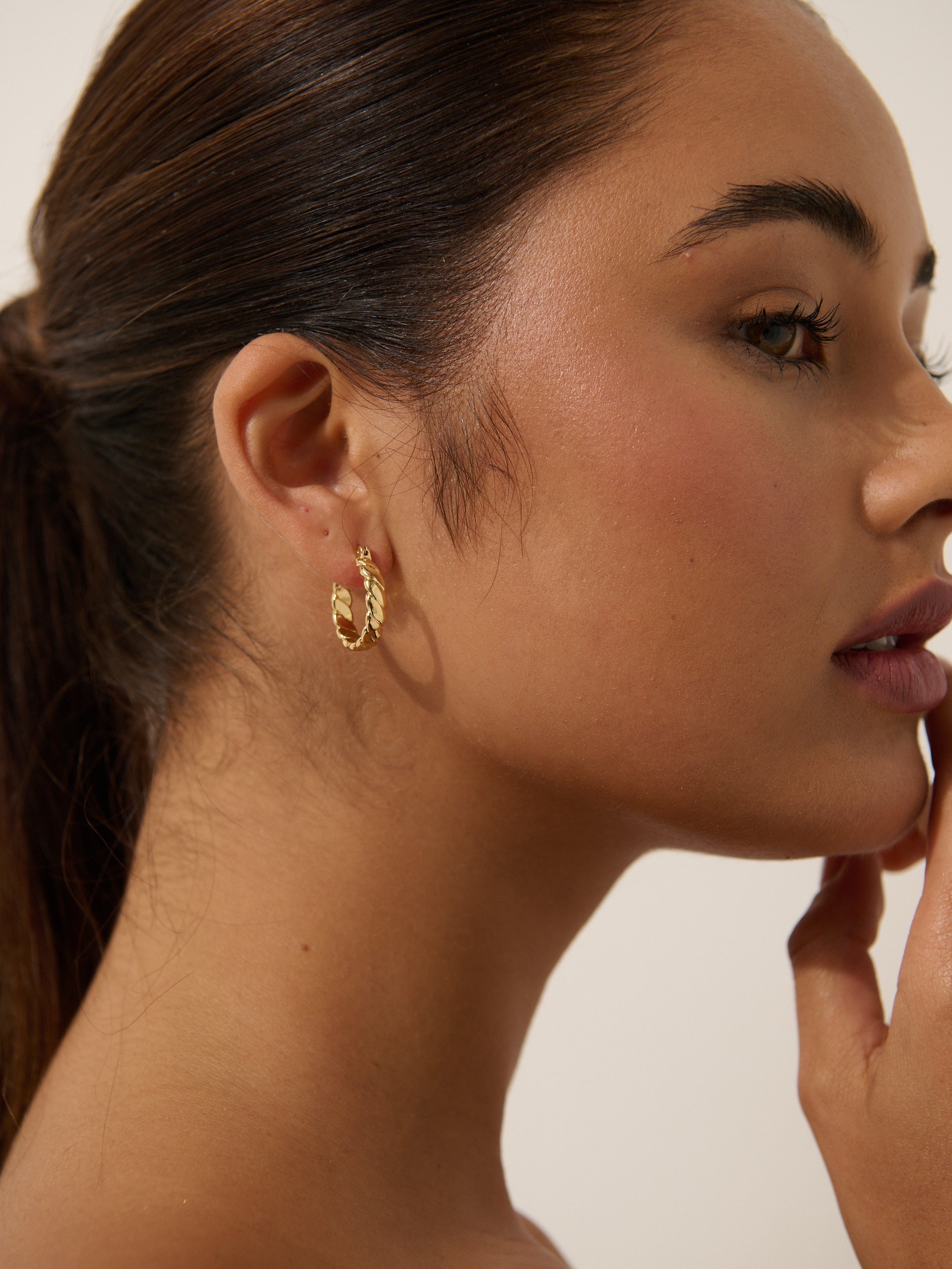 Flat Twist 18K Gold Plated Earrings