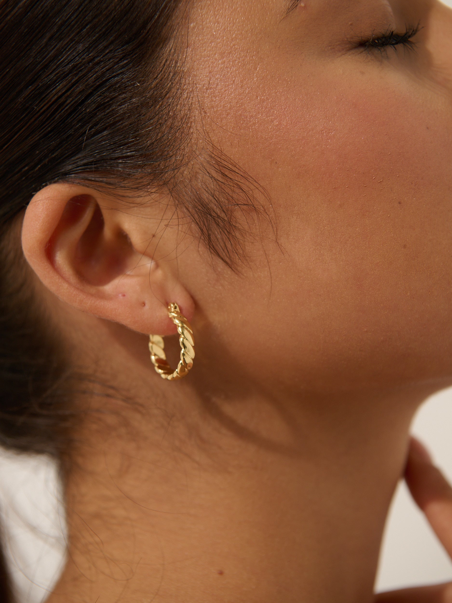 Flat Twist 18K Gold Plated Earrings