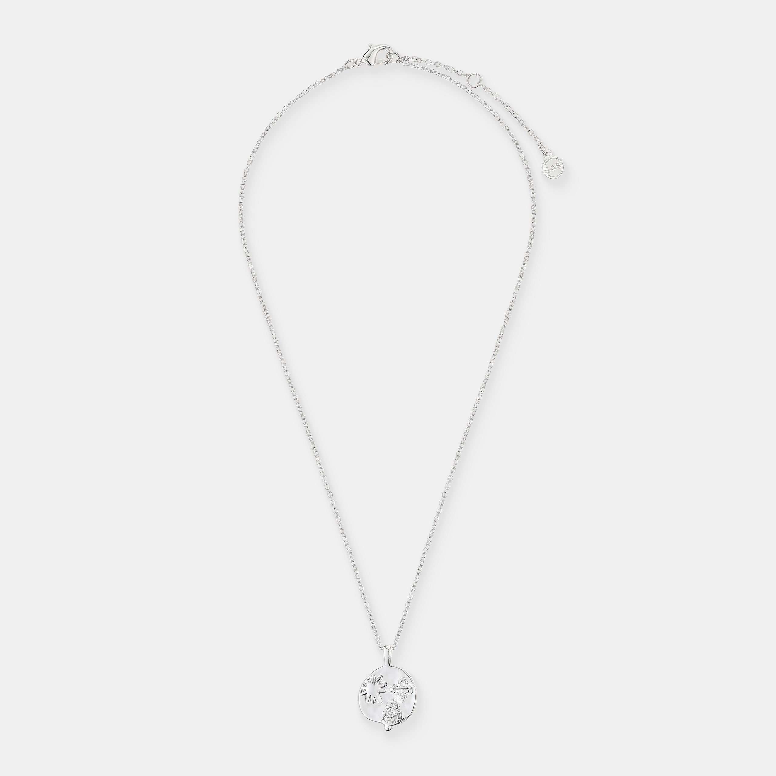 Ocean Coin Charm Necklace - Sterling Silver Plated