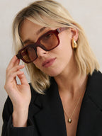 Goutte Angular Sunglasses - Brown