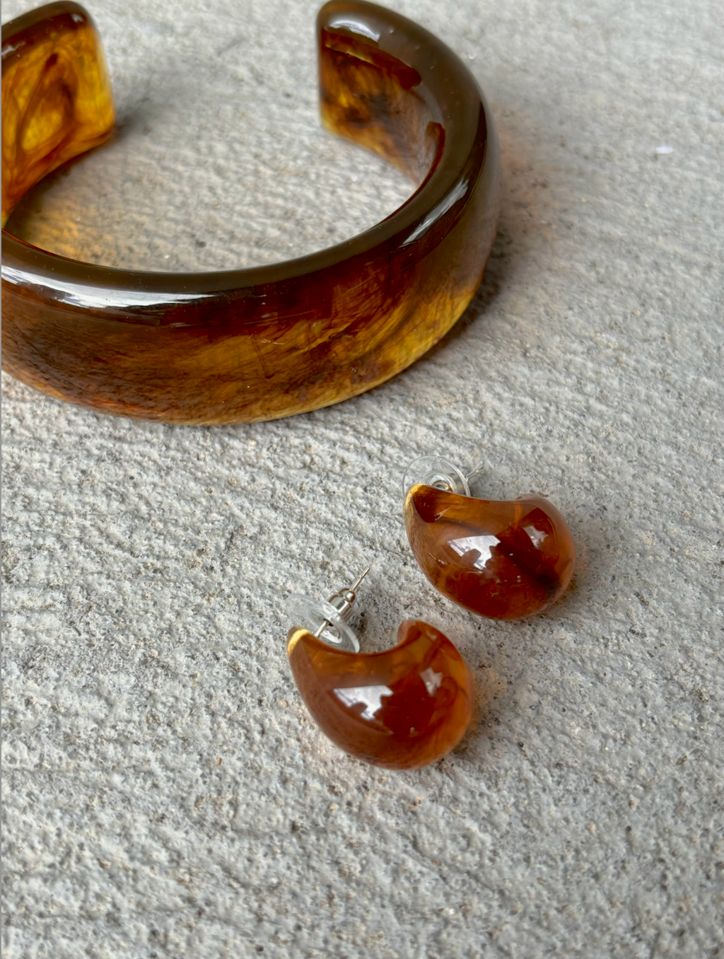 Espresso Resin Droplet Earrings
