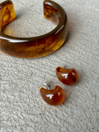 Espresso Resin Droplet Earrings