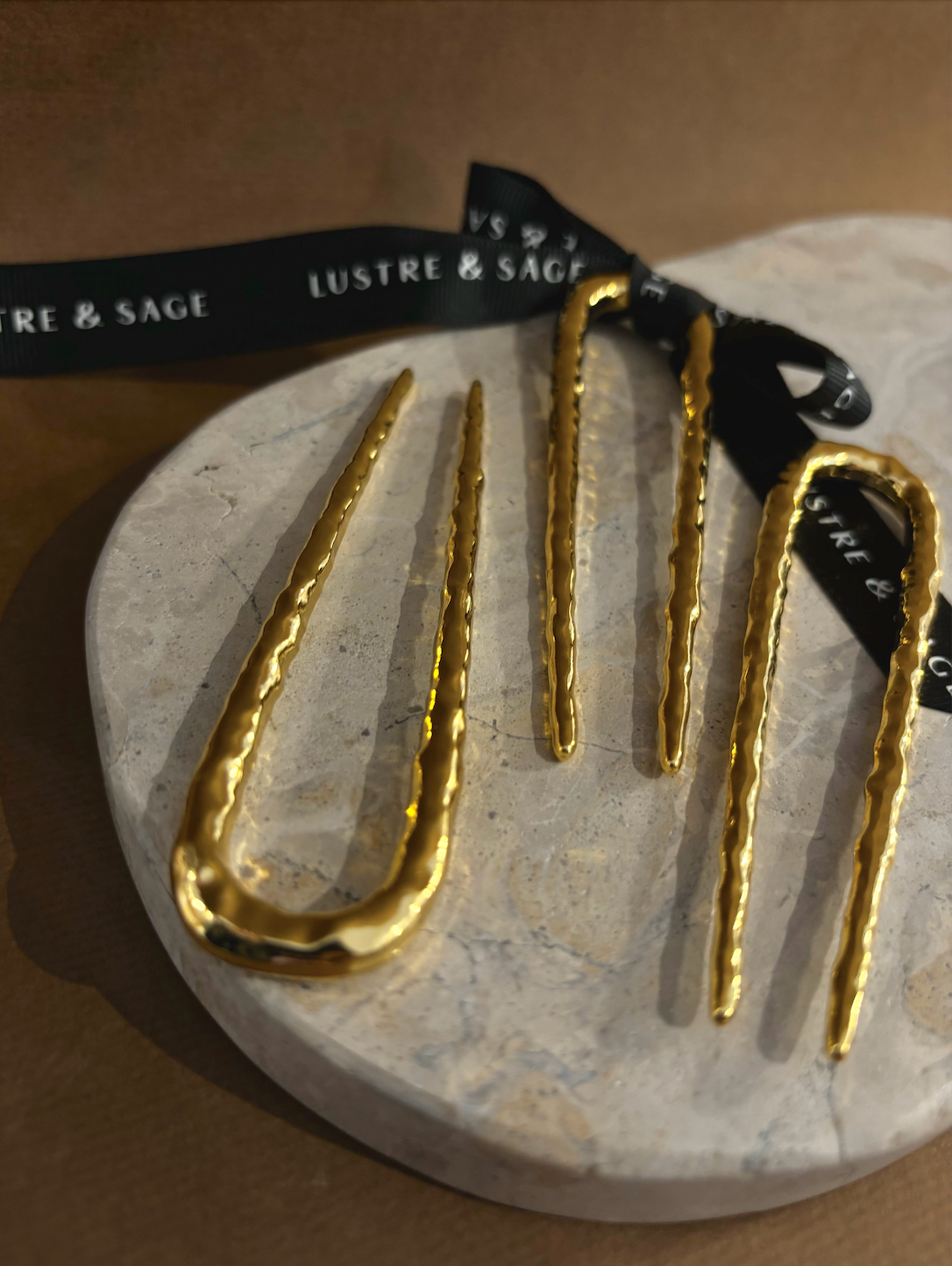 Louise Hammered Pin in Gold