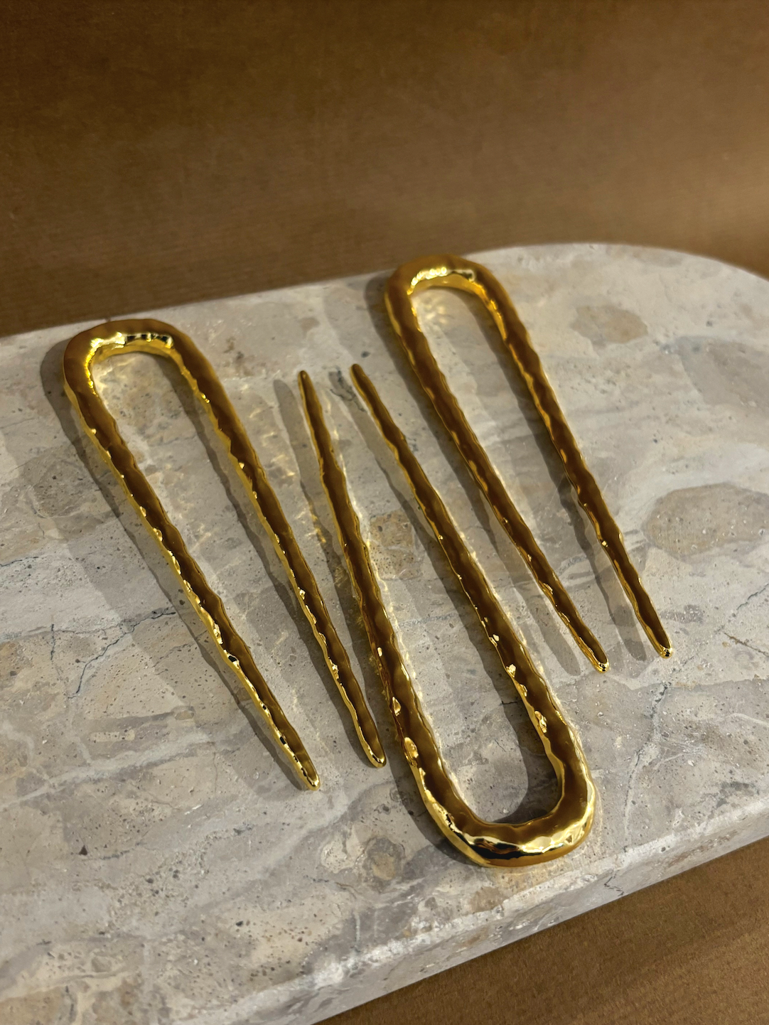 Louise Hammered Pin in Gold