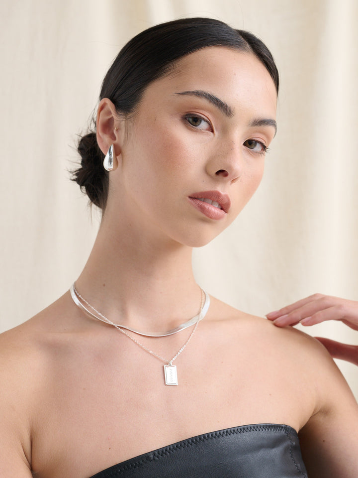 Small Droplet Sterling Silver Plated Earrings