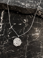 Coin Charm Plated Necklace - Sterling Silver