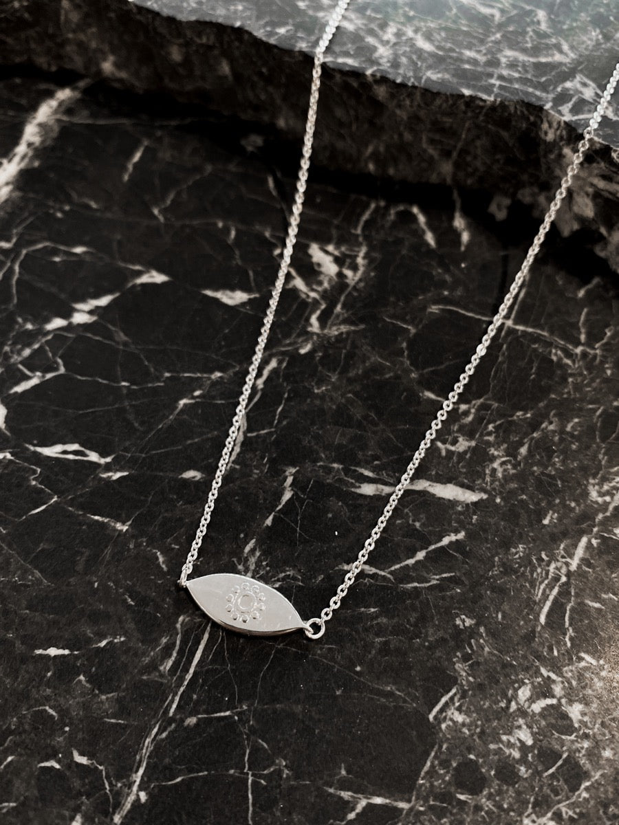 Evil Eye Plated Necklace - Sterling Silver