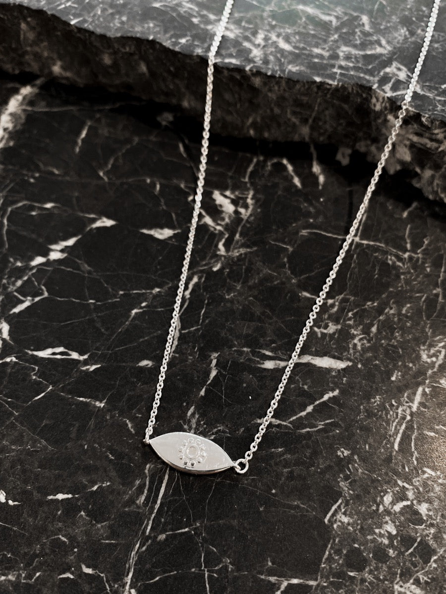 Evil Eye Plated Necklace - Sterling Silver