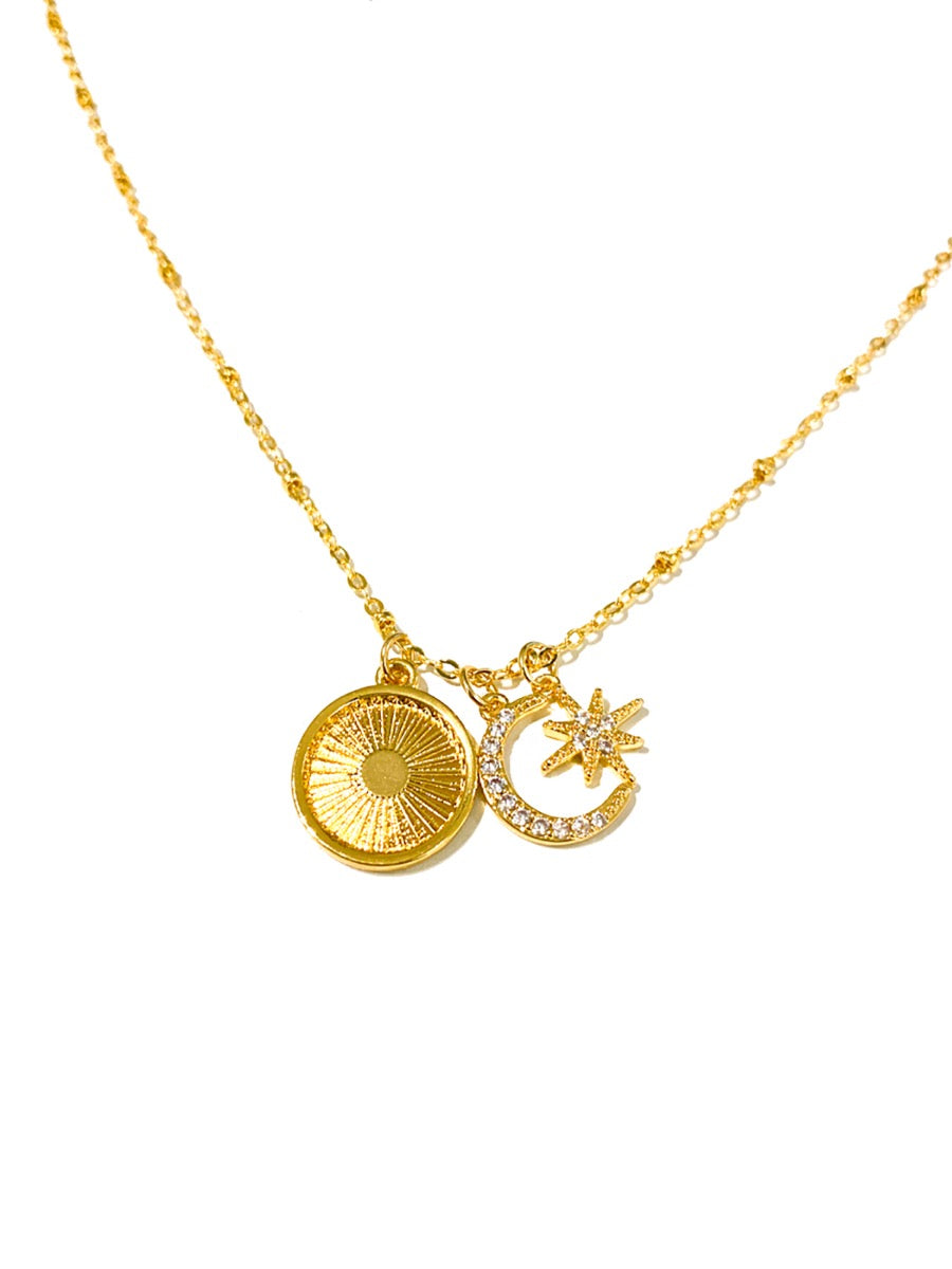 Gala Charm Necklace - 18K Gold Plated