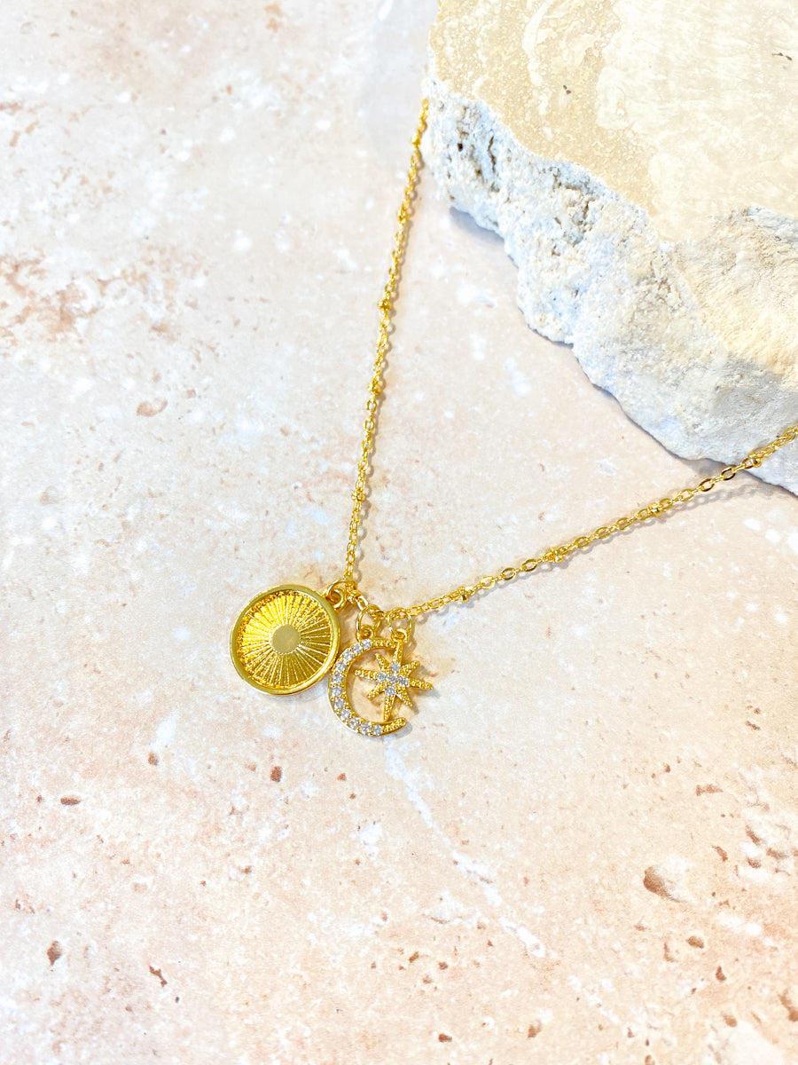 Gala 18K Gold Plated Charm Necklace