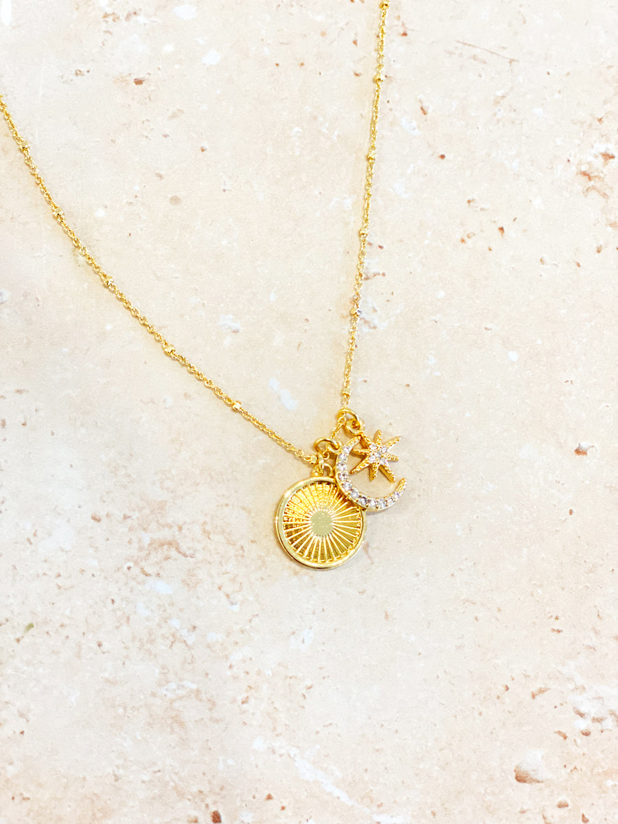 Gala 18K Gold Plated Charm Necklace