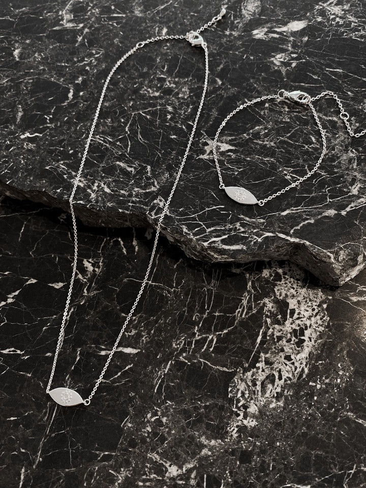 Evil Eye Sterling Silver Plated Necklace