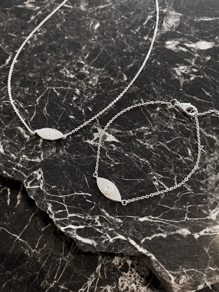 Evil Eye Sterling Silver Plated Necklace