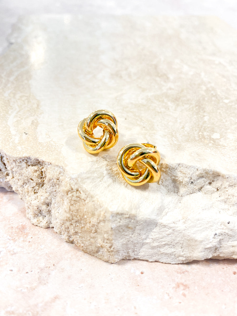 Petite Knotted 18K Gold Plated Earrings