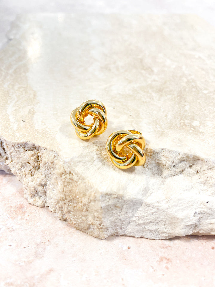 Petite Knotted 18K Gold Plated Earrings