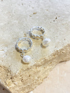 Vintage Pearl Drop Sterling Silver Plated Earrings