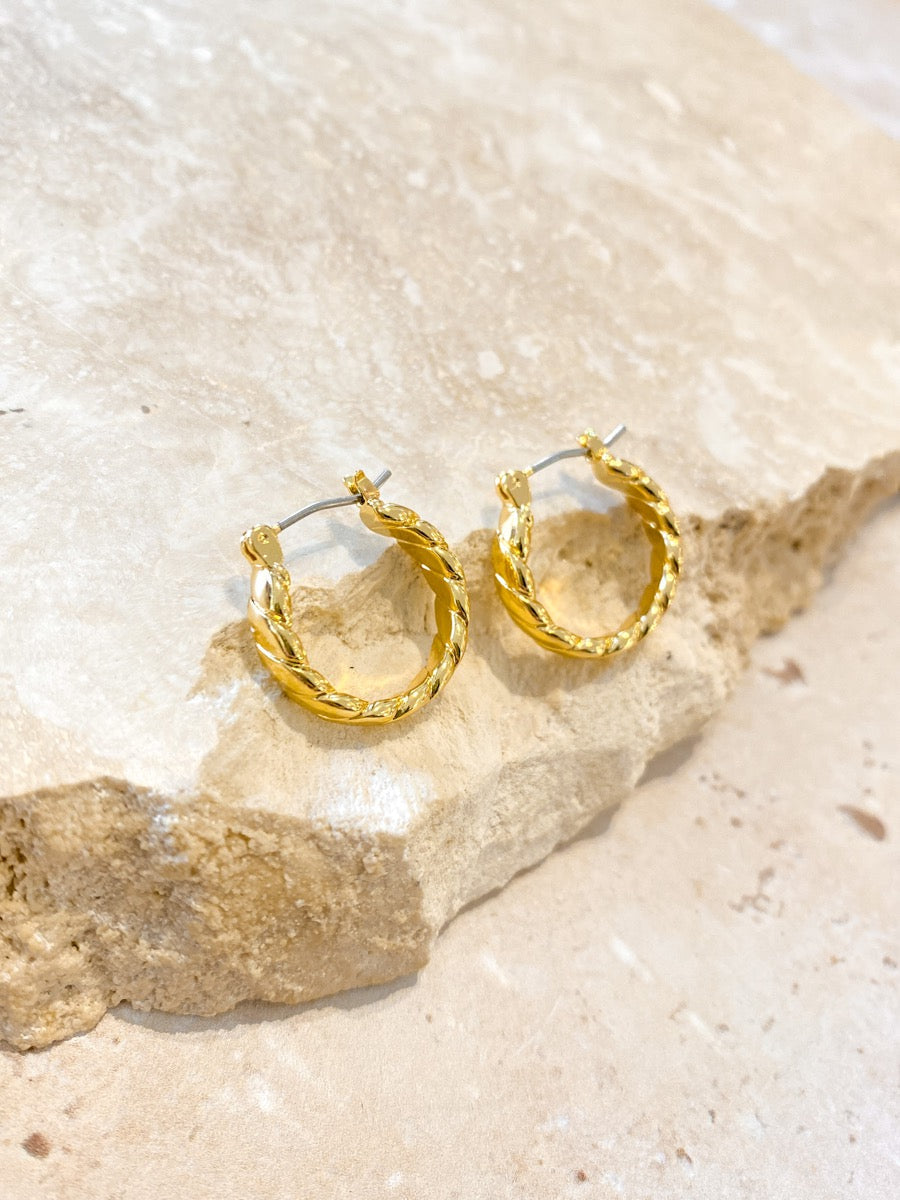 Flat Twist 18K Gold Plated Earrings
