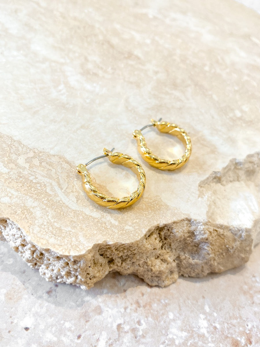 Flat Twist 18K Gold Plated Earrings