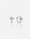 Petal Diamanté Sterling Silver Huggies