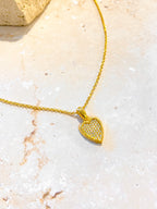 Diamanté Heart Necklace - 18K Gold Plated
