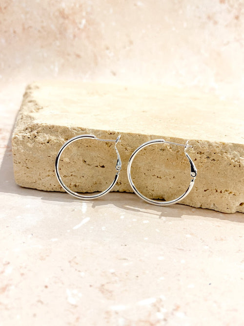 30mm Classic Sterling Silver Plated Hoops