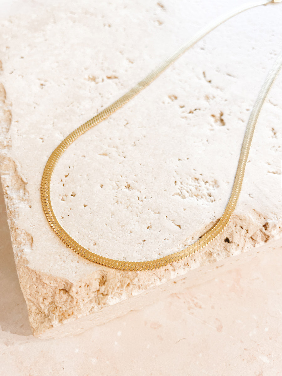 4mm Snake 18K Gold Plated Necklace