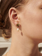 Brie Clamshell Pearl 18K Gold Plated Earrings