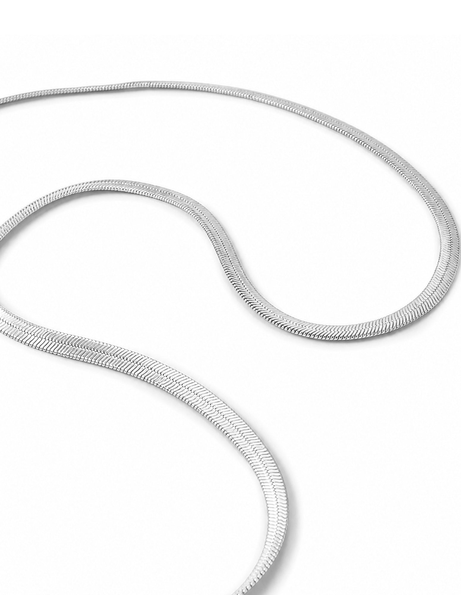 4mm Snake Chain Necklace - Silver Plated