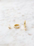 Amber Gold Stacker Earring Set