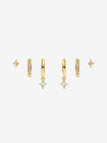 Amber Gold Stacker Earring Set