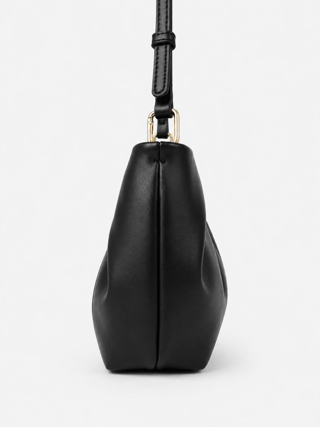 Aura Gathered Clutch Bag - Black