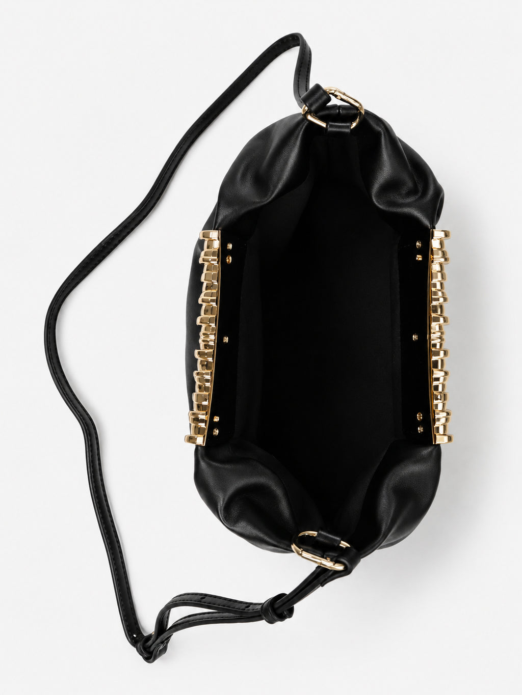 Aura Gathered Clutch Bag - Black