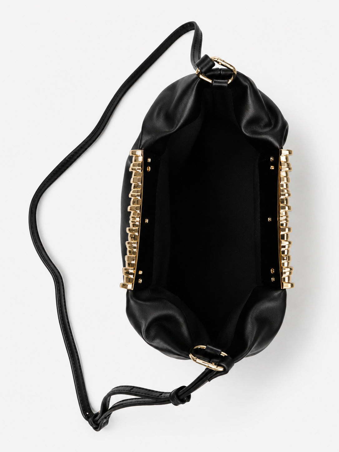 Aura Gathered Clutch Bag - Black